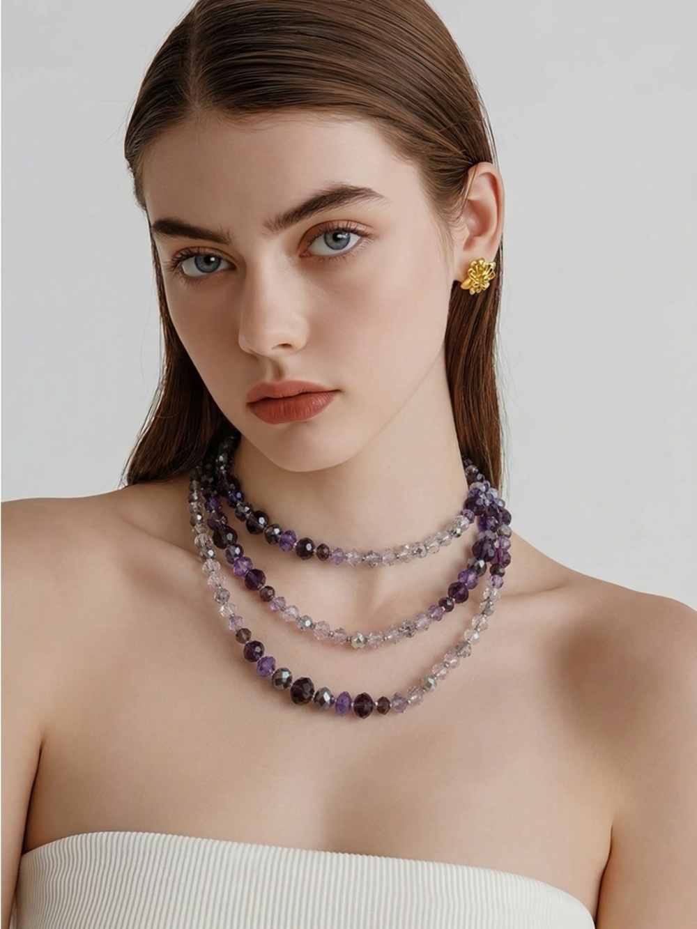 White House Black Market | 48” Convertible Crystal Beaded Necklace - Picture 3 of 8